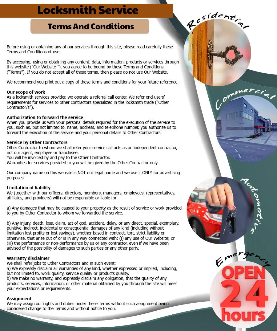 Interstate Locksmith Shop Renton, WA 425-749-3856 - Terms-and-conditions